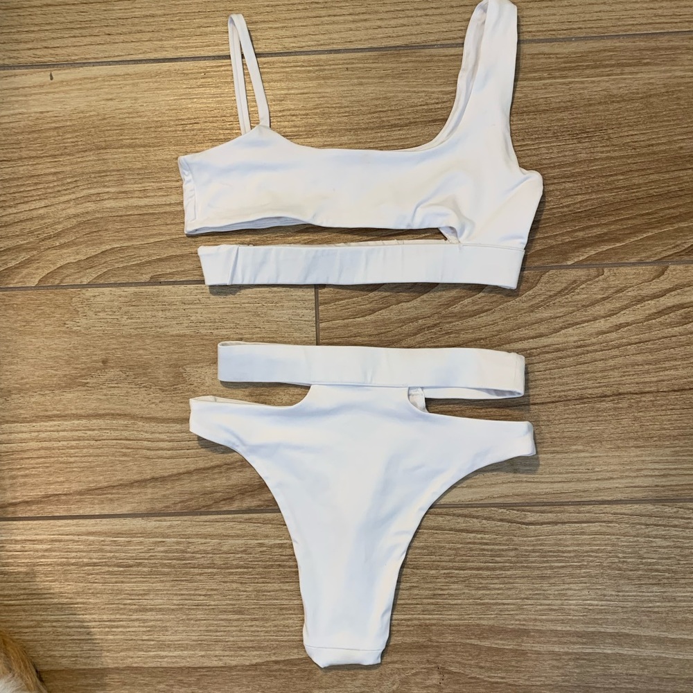 White cutout bikini